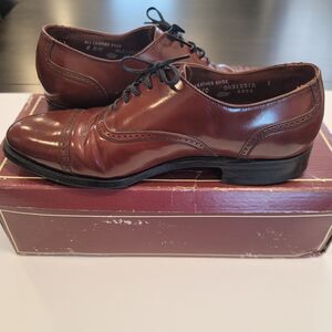 Hanover Masterflex Oxford Dress Shoes Mens 8 E/C Burgundy Leather Cap Toe